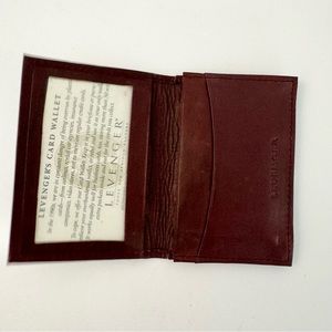Levenger Front Pocket Bifold ID Card Wallet Leather in Espresso
